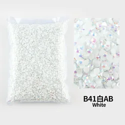 All white seriesWholesale Bulk Resin Rhinestone Jelly transparent AB 2mm,3mm,4mm,5mm,6mm FlatBack Nail Art Garment Decoration