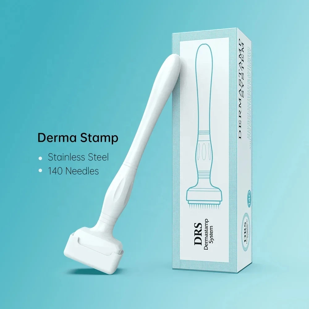 Beard Hair Derma Stamp Microneedle DRS 140 Real Needle For Beauty Face Skin Care Moustache Growth Scalp Re-Growth Acne Scar Pits