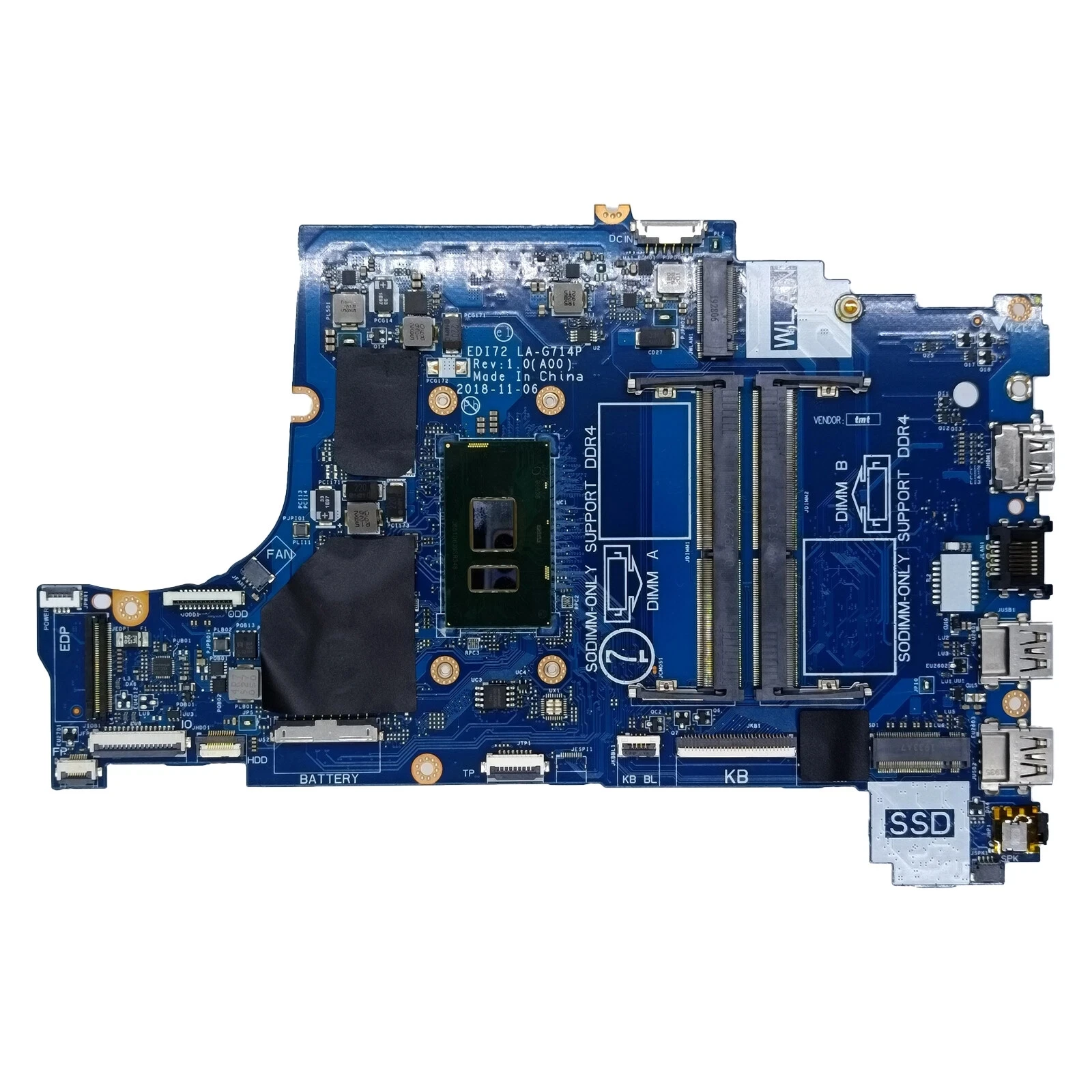 

045DPX For Vostro 3584 Motherboard EDI72 LA-G714P CPU i3-8130U