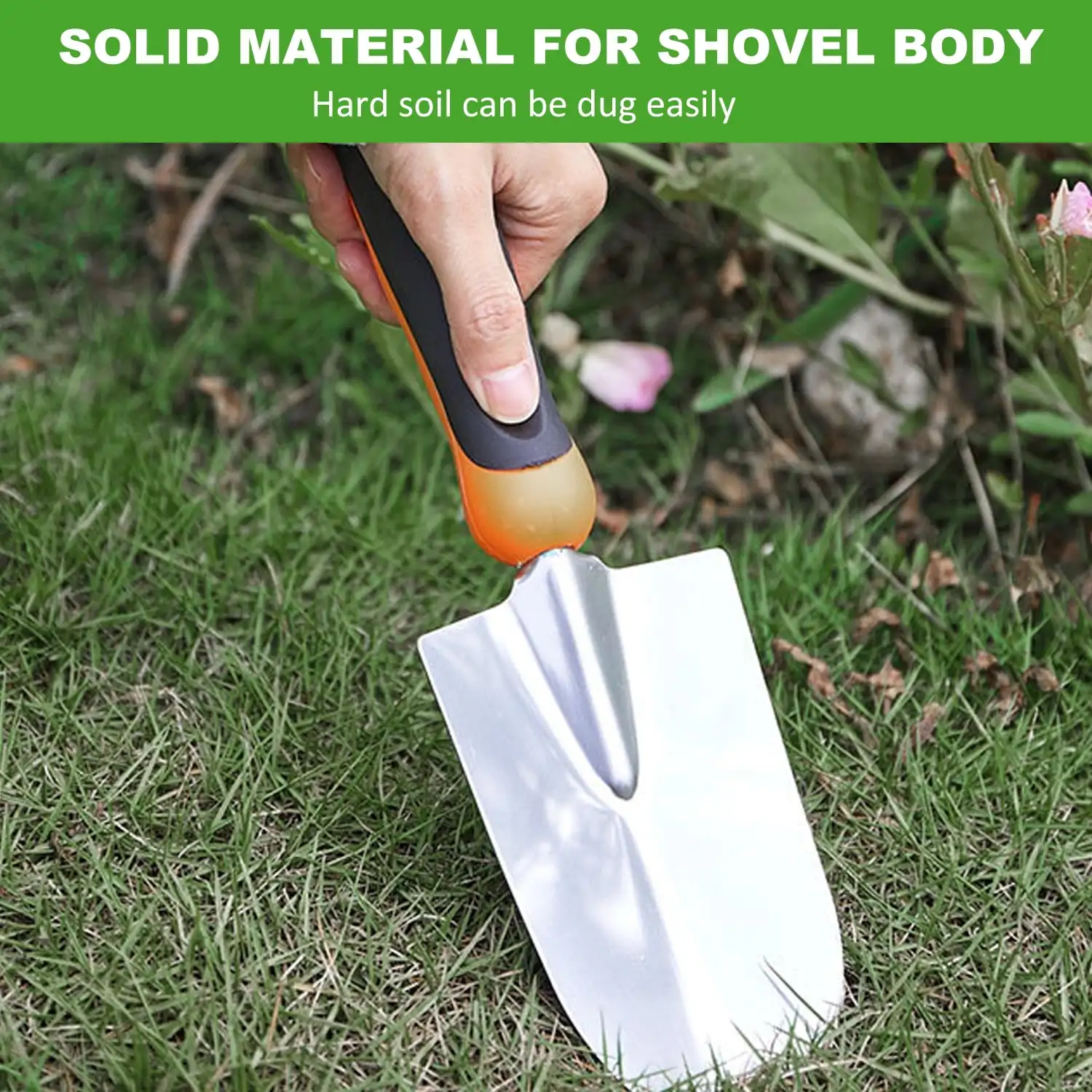 مجموعة أدوات الحديقة، 10 قطع من أدوات البستنة اليدوية شديدة التحمل من الفولاذ المقاوم للصدأ، مع قبضة مطاطية غير قابلة للانزلاق، حقيبة تخزين، أداة سحب الأعشاب