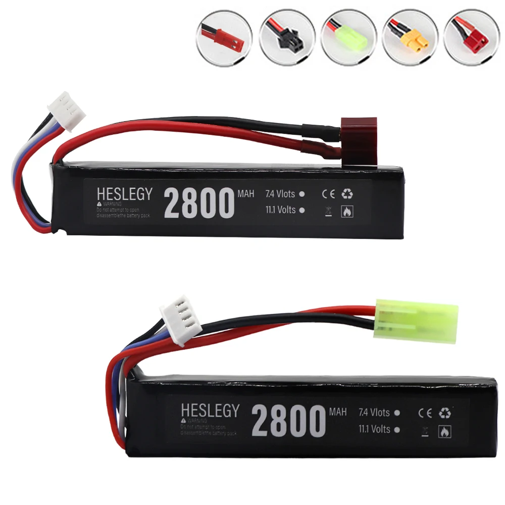 

2PCS 3S Water Gun Lipo Battery 11.1V 2800mAh 40C For Mini Airsoft BB Air Pistol Electric Toys RC Parts 125mm