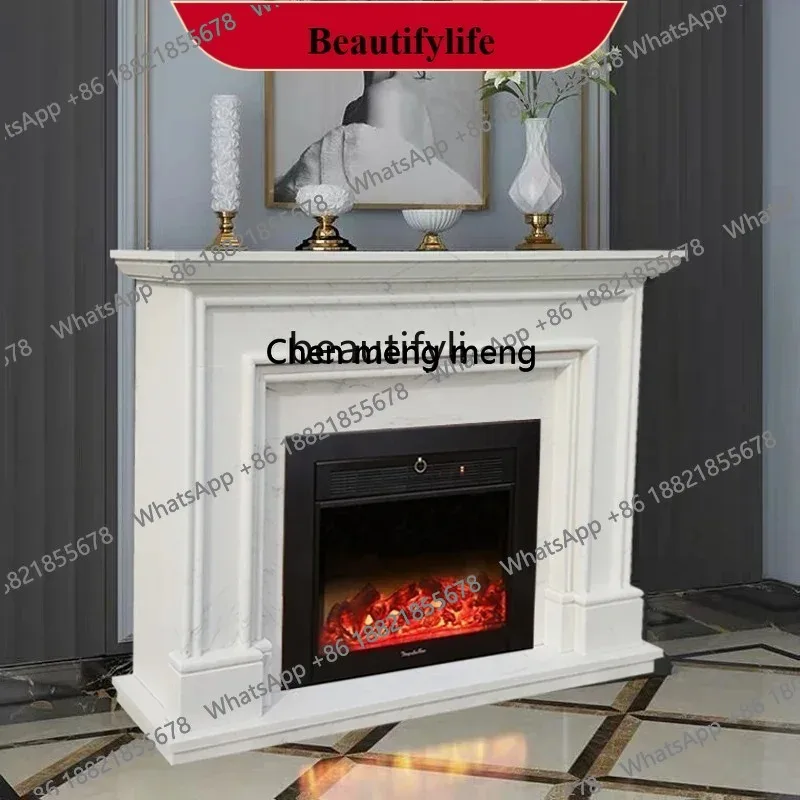 

Z183 Мраморный камин Французский светлый роскошный простой камин декоративный шкаф гостиная каменная полка