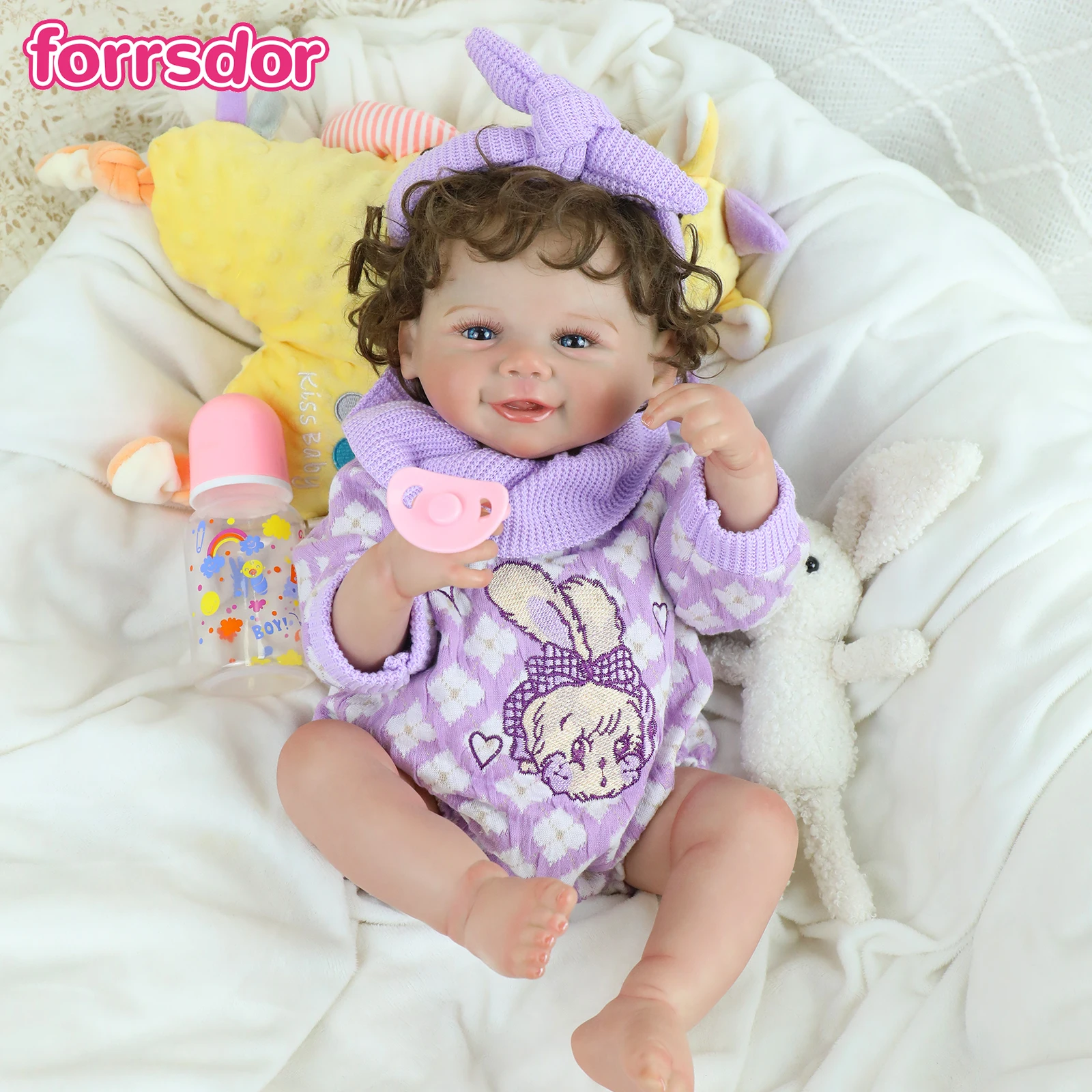 

18-дюймовая кукла Reborn для маленьких девочек, полностью мягкое виниловое тело, милая кукла для новорожденных, 3D окрашенная кожа, видимые вены с укорененными волосами для детской игрушки в подарок