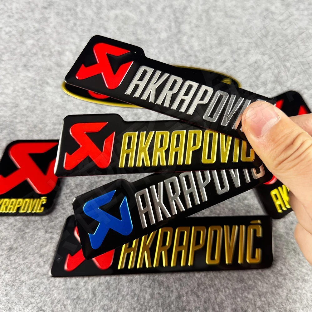For Akrapovic Motorcycle Exhaust Pipe Modification Accessories Metal Aluminum Label Decals Personalized Decor Stickers