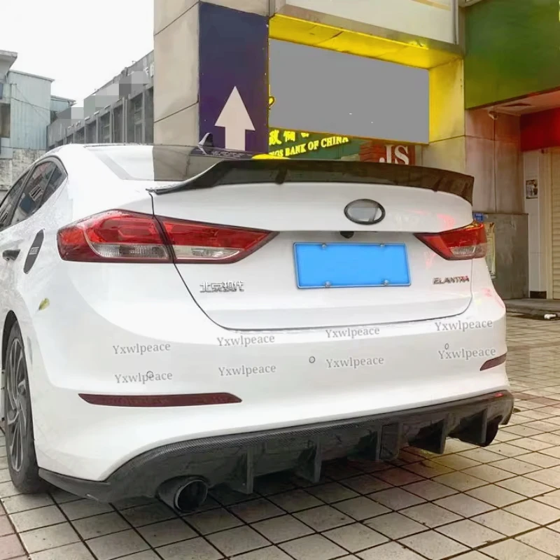 

For Hyundai Elantra 2017 2018 2019 Spoiler High Quality ABS Plastic R Style Rear Trunk Lid Spoiler Wing Body Kit Accessories