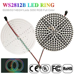 개별 주소 지정 가능한 LED 링, RGB DIY 라운드 모듈, 8-241 픽셀, 화이트 블랙 PCB, 3 핀, WS2812 IC 내장 5050, DC5V, WS2812B