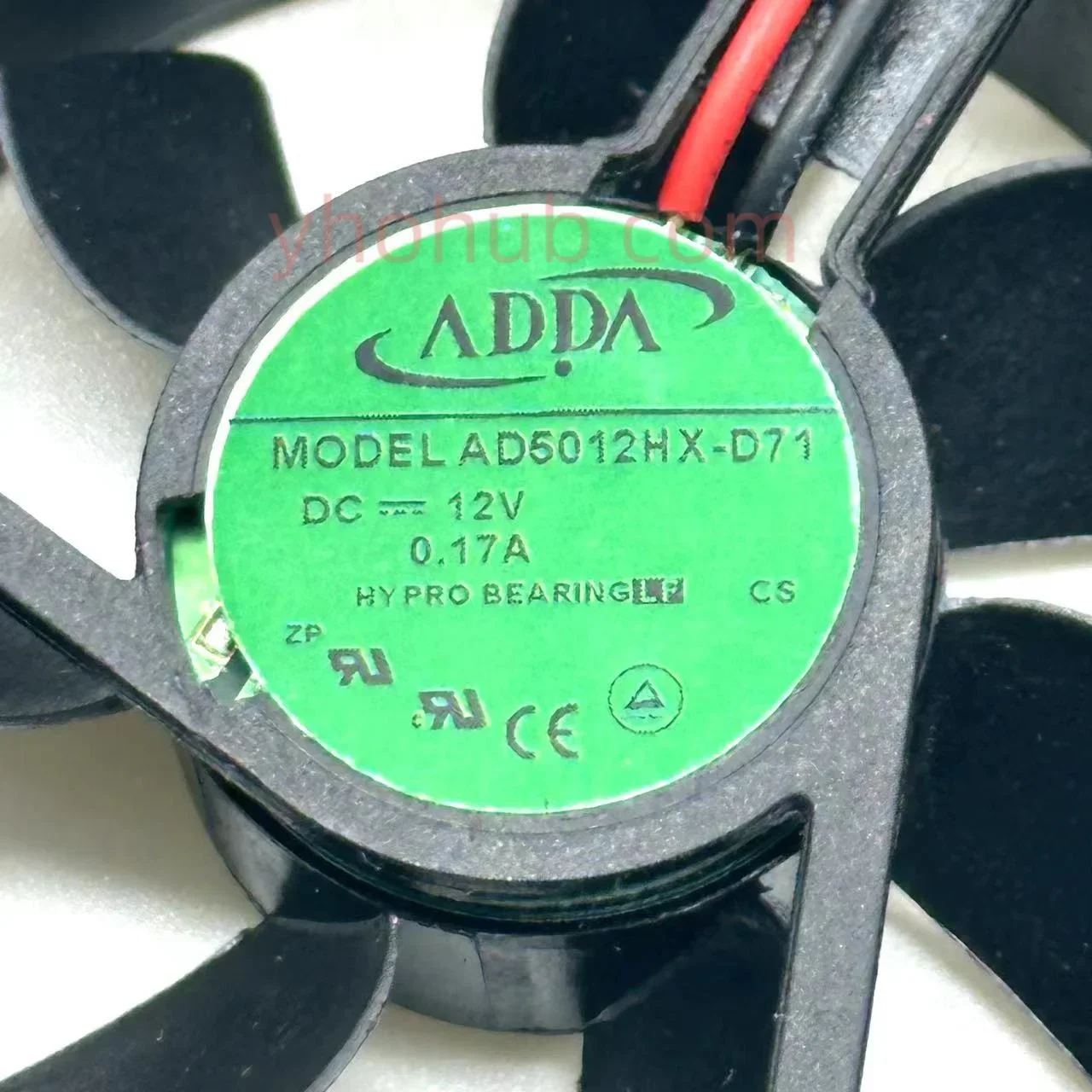 ADDA AD5012HX-D71 Ventola di raffreddamento per server CC 12 V 0,17 A 50 x 50 x 15 mm a 2 fili