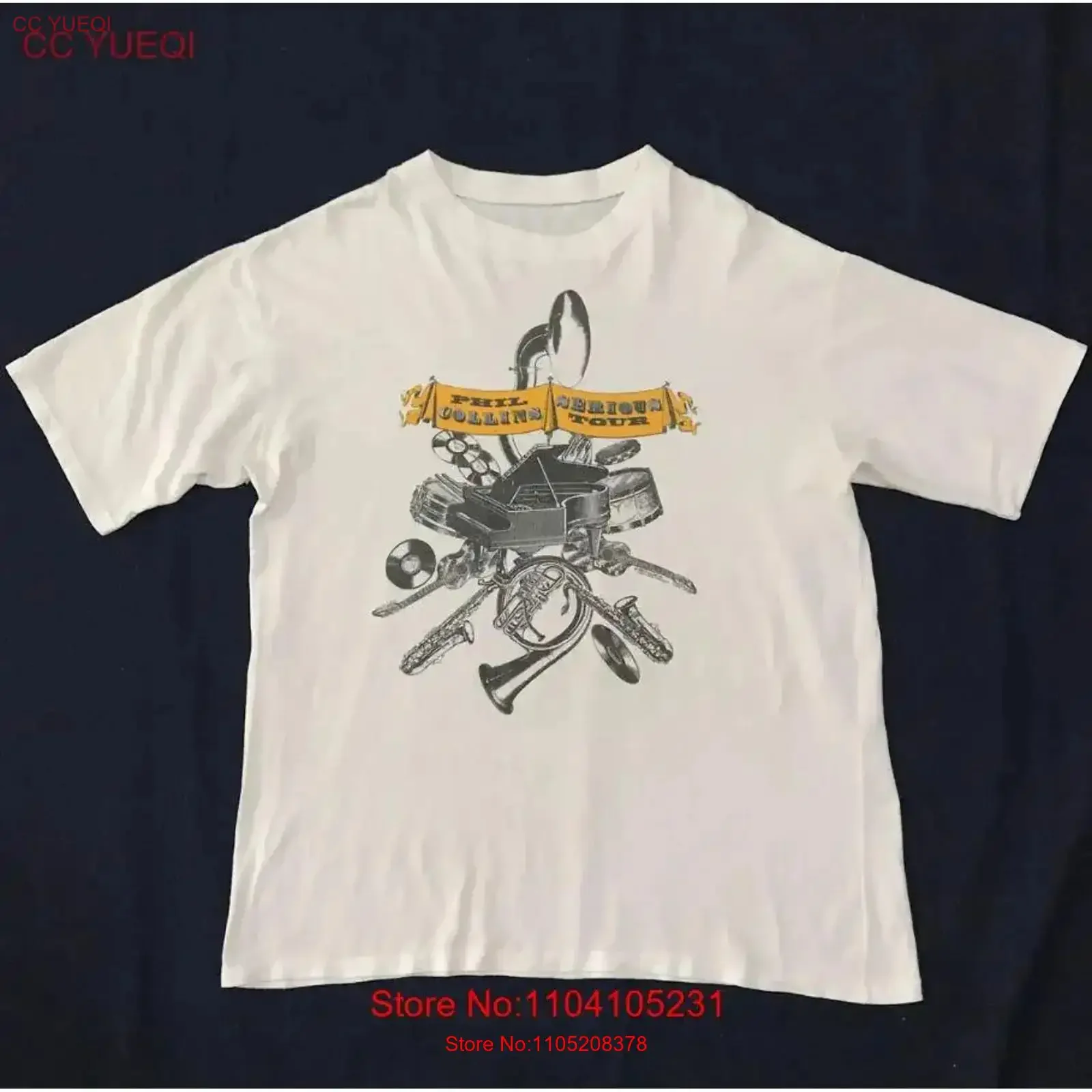 Phil Collins Serious Tour T Shirt S à 3XL vintage Délavé streetwear vêtements de créateurs Élégant Casual graphique mode Polyvalent