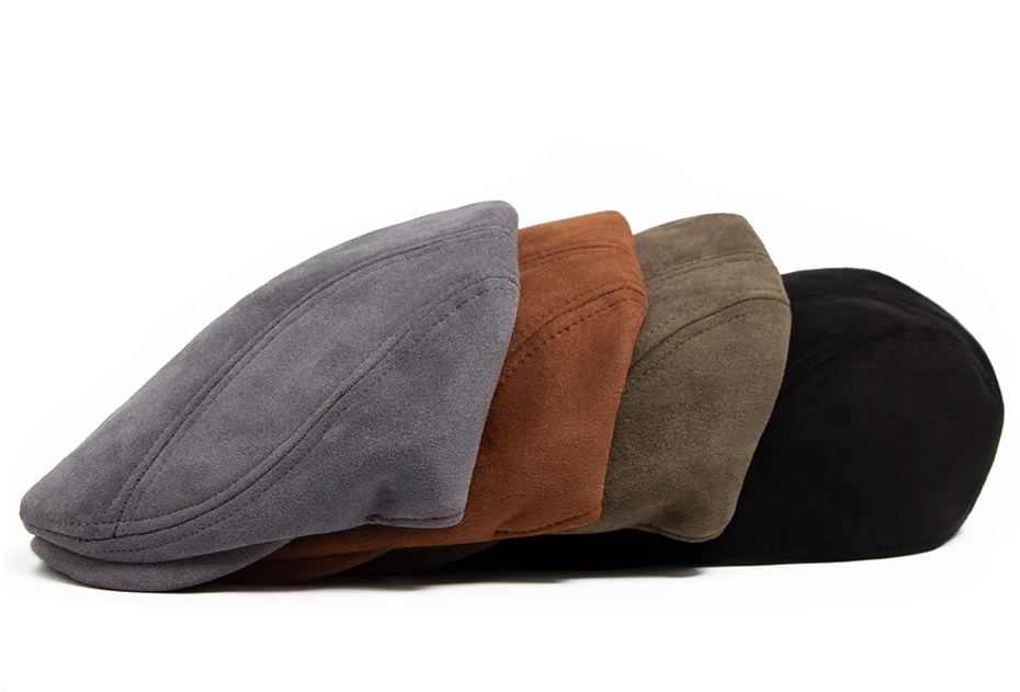 Frauen Baskenmütze Wildleder Einfarbig Modische Hüte Für Frauen Sommer Panama Vintage Zeitungsjunge Mütze Frühling Herbst Casual Weibliche Baskenmütze – Detail 1