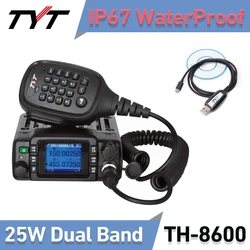 TYT TH-8600 IP67 à prova d'água 25W mini rádio móvel Dual Band 136-174/400-480MHz Ham Car Radio