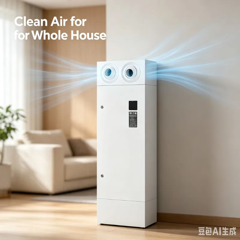 Broad Heat Recovery Fresh Air Machine, Whole House Purifier for Formaldehyde PM2.5 and Bacteria Removal Direct Blow Type