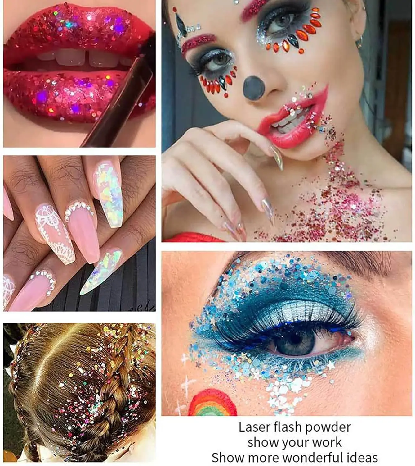 レーザースパンコールジェルフェイスボディグリッターアイシャドウジェルスパンコールナイトクラブボディローションステージメイク防水きらめく口紅