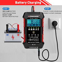 Konnwei Charger Battery RC-10 12V 10A & 24V 5A Battery Pulse Repair Tool for Lead-acid Automotive Marine Deep-cycle Batteries