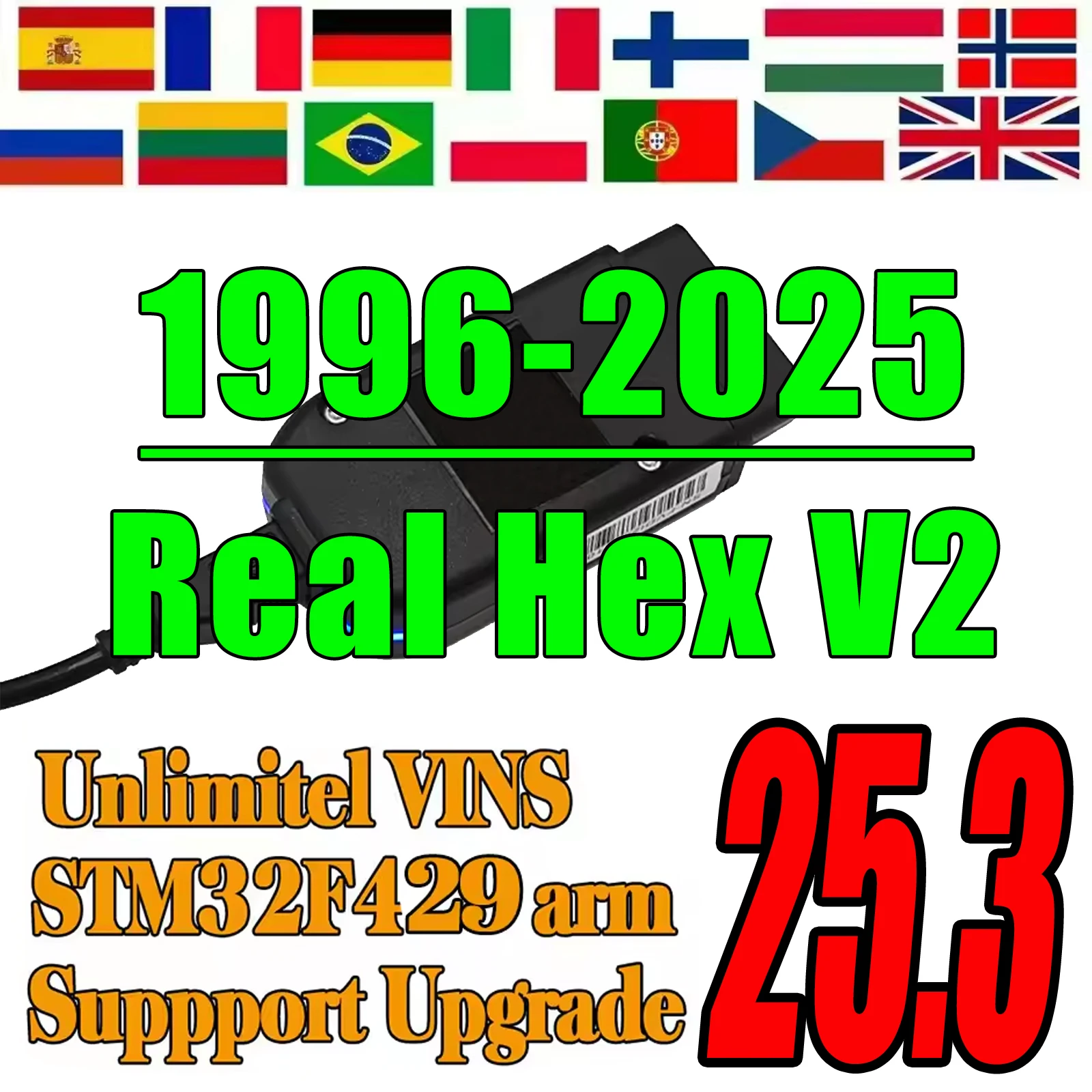 

2025 новейший HEX Real V2 V25.3 VAG COM Unlimited VINs онлайн USB-интерфейс для VW AUDI Skoda Seat Unlimited VINs Tool