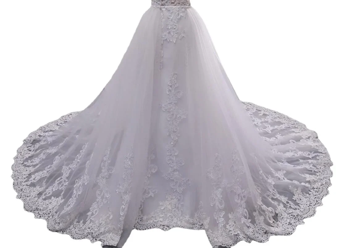 Saia de tule branca apliques laço removível traindestacável saia de renda, trem de tule, acessórios de casamento, trem vestido destacável