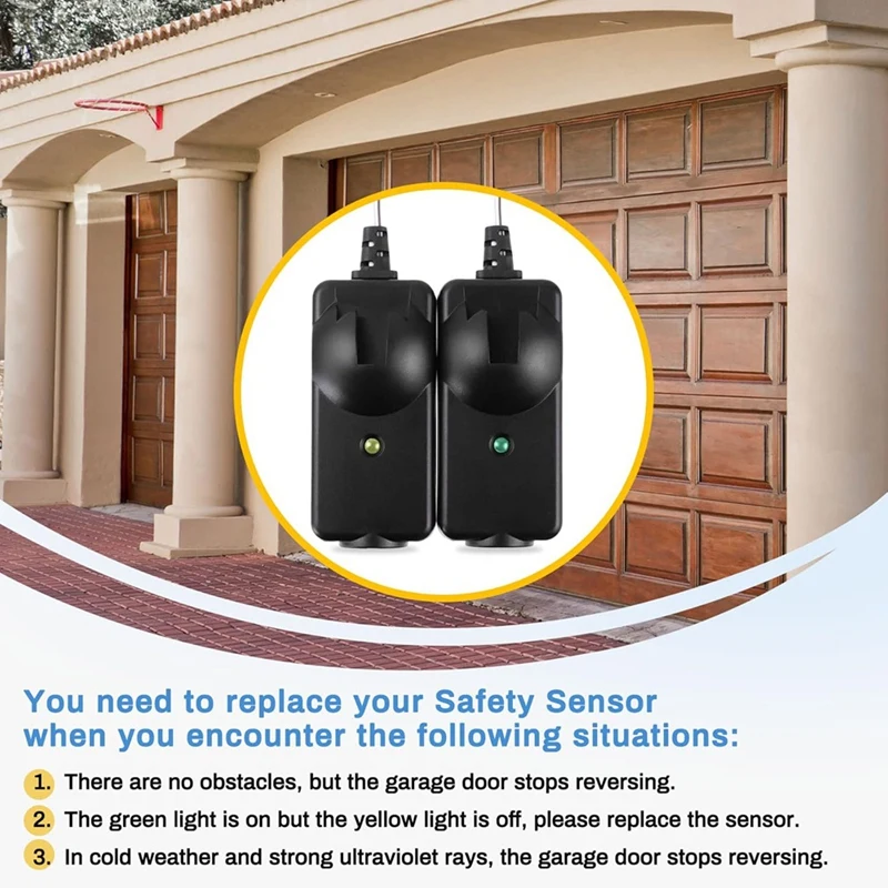 ABgaz-Capteur de sécurité Beam Eye, Ouvre-porte de garage avec Quick Ket, Convient pour Rivière A5034, Liftmaster Sears, Chamberlain, Craftsman