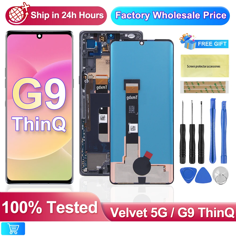 NEW For LG G9 LCD Display Touch Screen Digitizer Assembly For Velvet 5G LCD For LG G9 ThinQ Screen LM-G900 Display Replacement