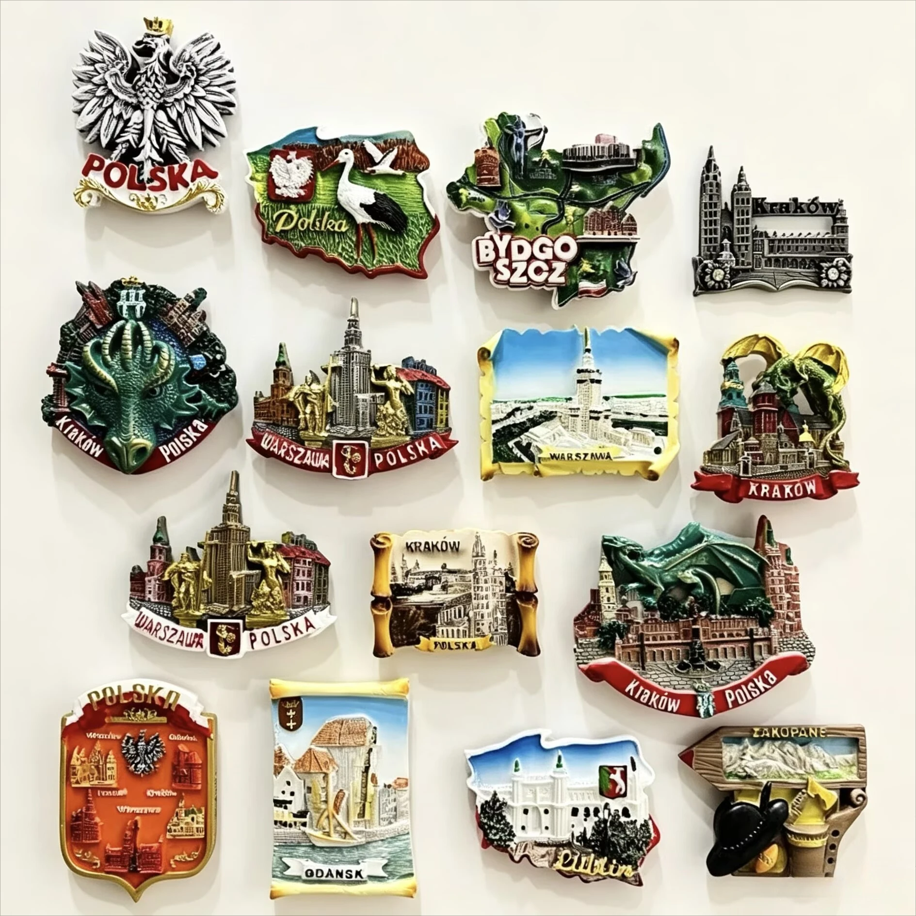 Poland 3D Fridge Magnets Tourism Souvenir Resin Refrigerator Magnets Sticker Collection Handicraft Gift Home Decoration Articles