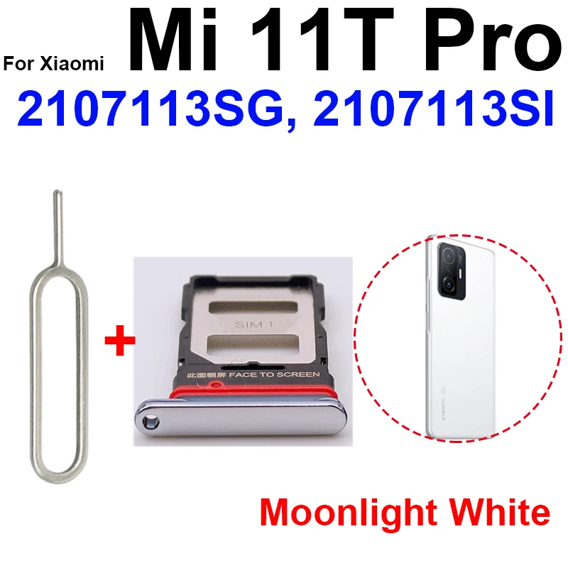 Sim Card Tray For Xiaomi Mi 11T 21081111RG Micro SD Reader SIM Card Slot Holder Adapter Replacement Parts Mi 11T Pro 2107113SG