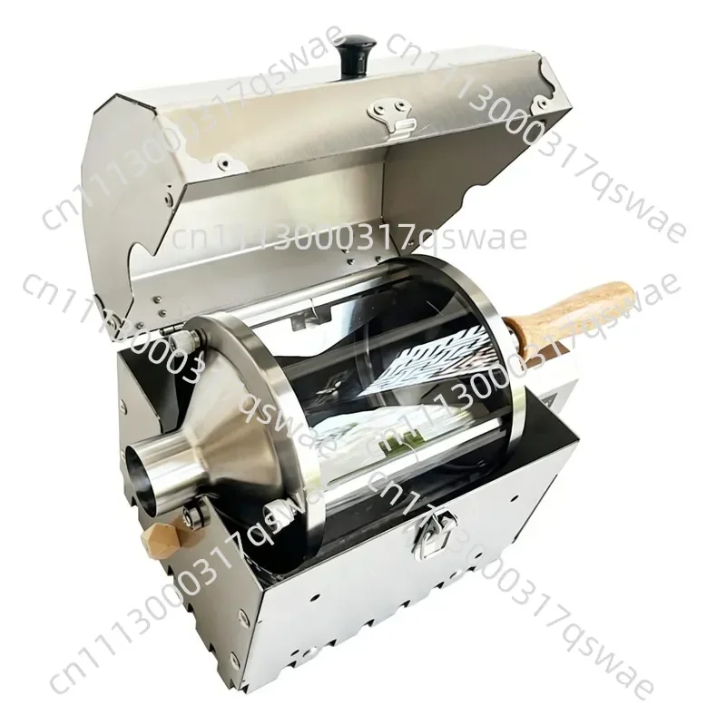 Home Electric Coffee Roaster Machine Silver Leather Drawing For Coffee Bean Dried Fruit Roasting