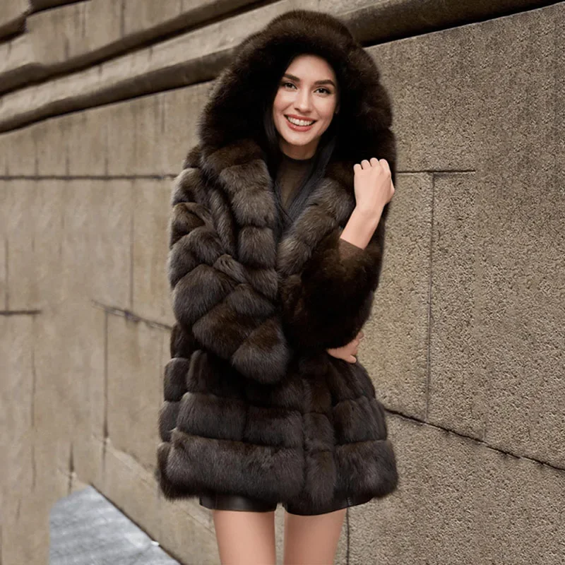 

High Quality Fur Coat Imitation Mink Fur Women Fur Coat 2025 New Winter Thick Temperament Leisure Warm Hooded Coat