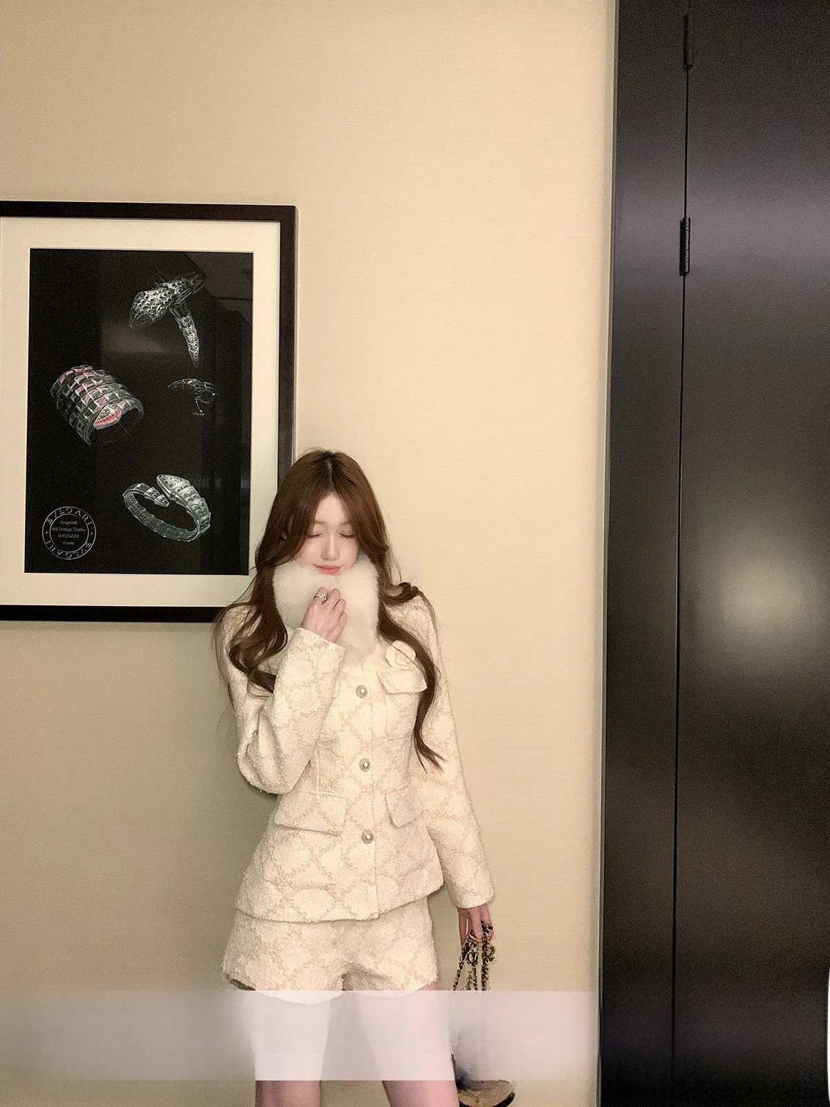 YOLI Paris Corner Sle Slim Fit - Abrigo corto para mujer, moda de invierno, ropa exterior de lujo de color amarillo claro, ideal para ir al trabajo