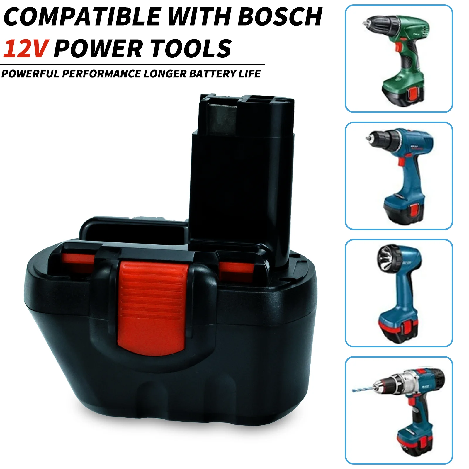 12 V 4.0 3.0 2.0Ah RP 1200 Rechargeable Batterie Pour Bosch AHS GSB GSR 12 VE-2 BAT043 BAT045 BAT046 BAT049 BAT120 BAT139 Chargeur