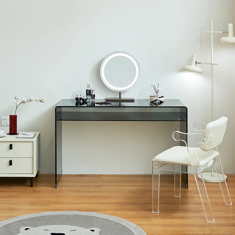 Internet famous new Japanese nail salon glass table, light luxury mini dressing table, bedroom internet famous Instagram style