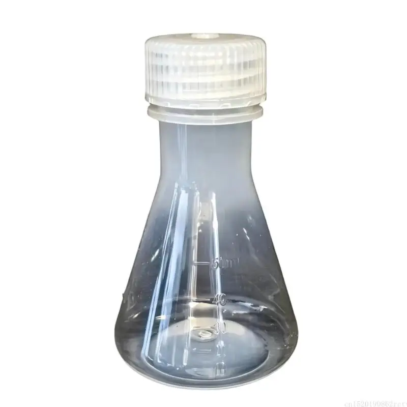 D5BB Portable Clear Plastic Graduated Flasks with Leakproof Cap for School Laboratory