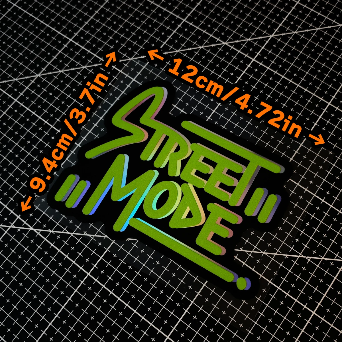 1 piece STREET MODE car sticker - Street Mode theme with laser and light effect - for electric vehicles and bicycles