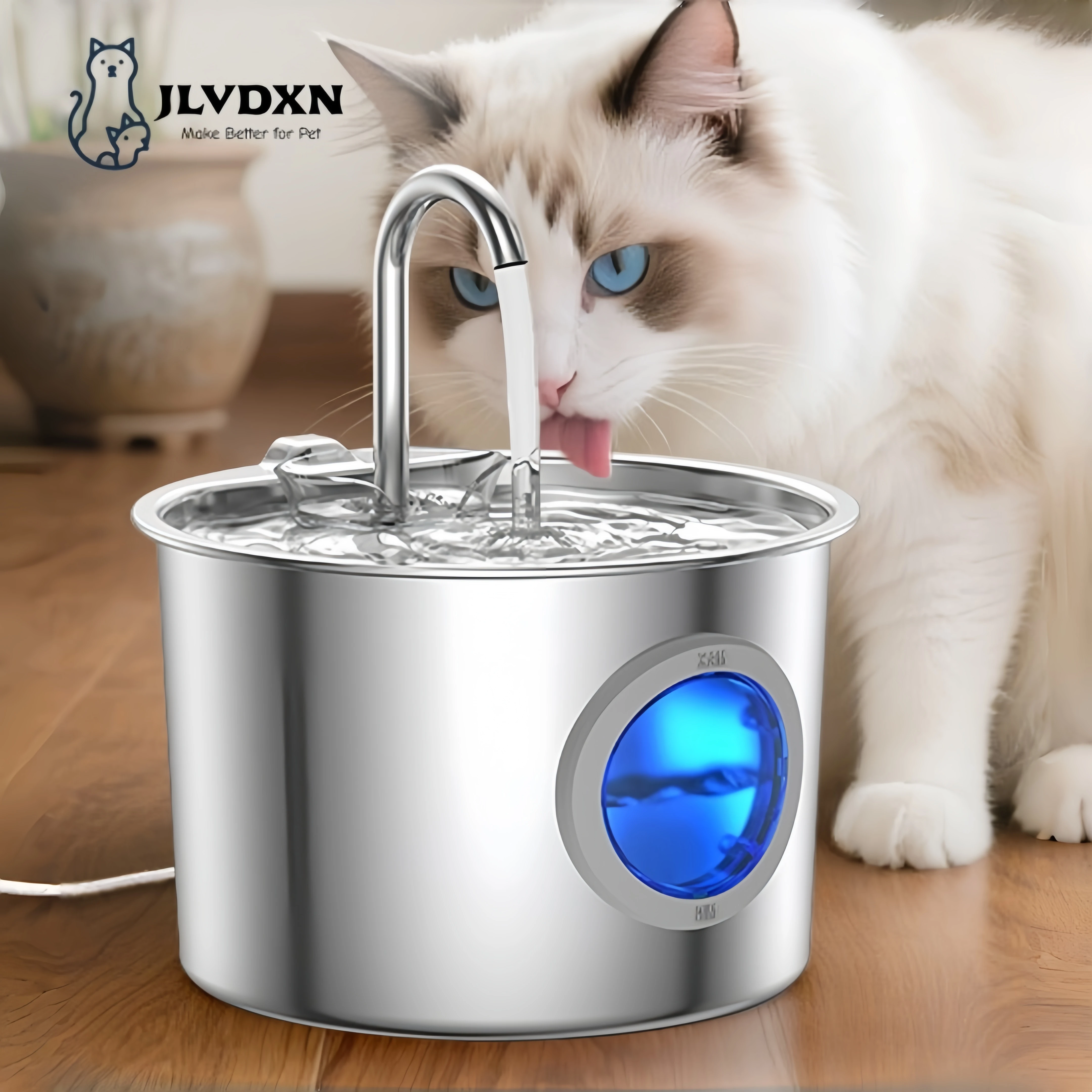 

Автоматический фонтан-поилка для кошек 2.2 л с несколькими фильтрами, из нержавеющей стали, с бесшумным насосом, для собак и домашних кошек