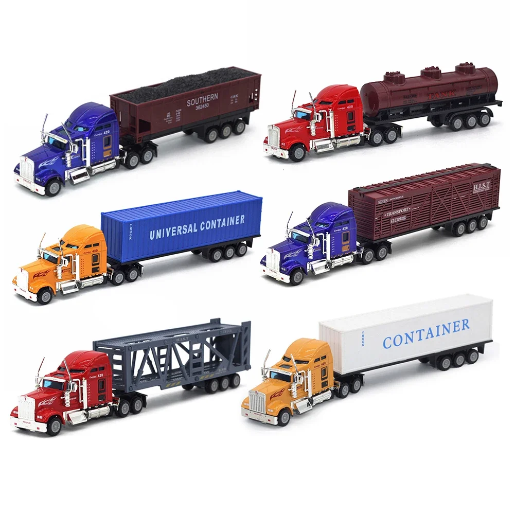 Mini Diecast Simulation Alloy Car Carrier Truck Model Boy Christmas Toys Miniature Vehicles Carrier Truck For Kids