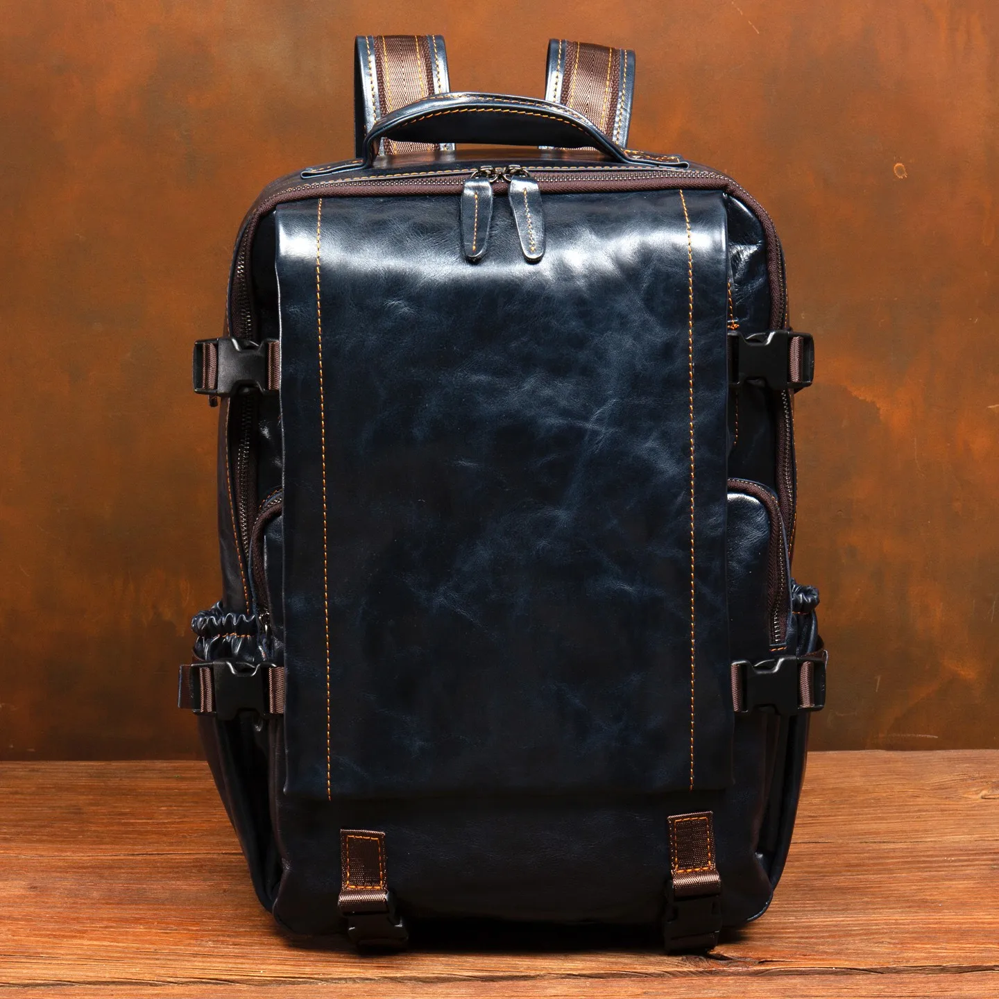 

Европейский и американский дорожный рюкзак ручной работы из натуральной кожи для мужчин, деловой и повседневный, из воловьей кожи высшего класса, 18+