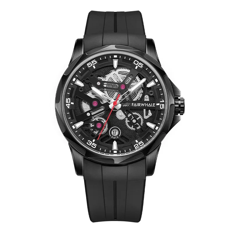 Men High Quality Hollow Tourbillon Personality Mechanical Watch Multi Functional Luminous Waterproof Man Business Sports Watch