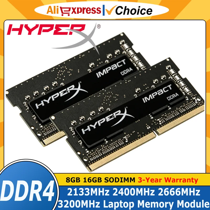 Memoria RAM para Portátil HyperX DDR4 16GB 8GB 3200MHz 2666MHz 2400MHz 2133MHz DDR4 Memoria para Notebook 260Pin SODIMM