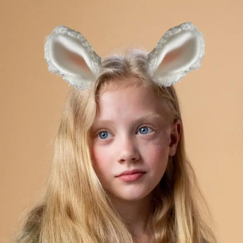 652F Copricapo con orecchie pecora sfocata per stile giovanile Accessori comodi e alla per feste e abbigliamento