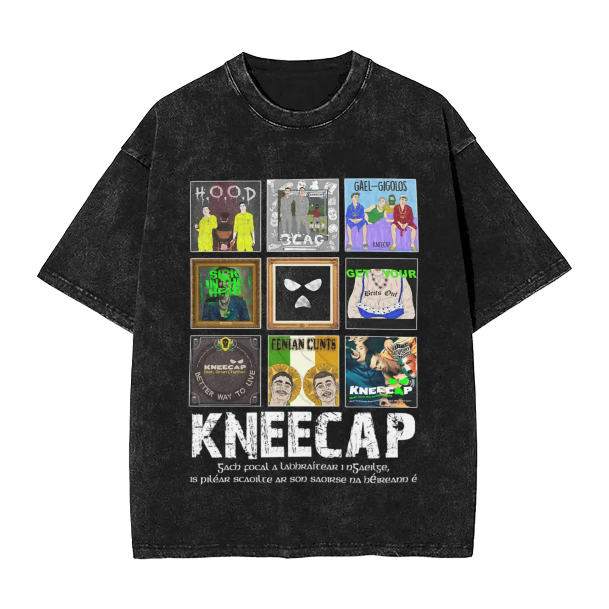 KNEECAP Gach focal a labhra tear i nGaeilge Unique Chic A T-Shirt Oversized Short Sleeve Men's Women's Cotton Tees Tops