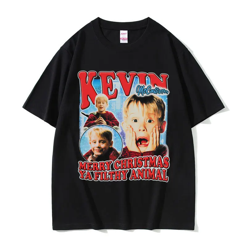 Movie Home Alone Shovel Slayer Merry Christmas Ya Filthy Animal T-shirt Men Women Vintage Cotton T-shirts Male Oversized T Shirt