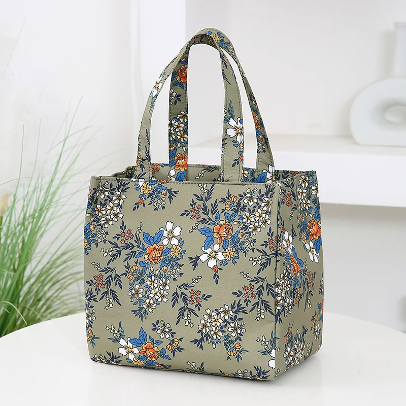 New zipper semi-closed handbag with aluminum foil insulation inside, suitable for work with lunch box bag bento bag,