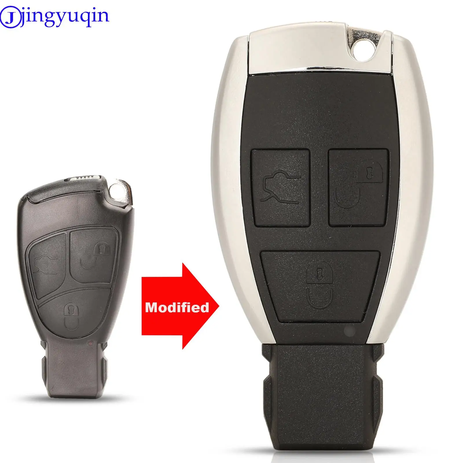 jingyuqin Modified Car Key Shell Case Cover For Mercedes Benz B C E ML S CLK CL Replacement Smart Car Key Shell 3Buttons