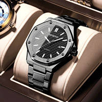 Men's watch business high-end octagonal with screws waterproof male fashion clock quartz Watches gift