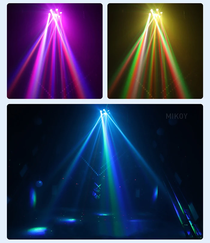 LED 10X10W 6 Kopf Moving Head Strahl Licht RG Laser Strobe Licht DMX Bühne Licht Voll farbe Strahl Licht Rotierenden Disco Party Bar – Detail 4