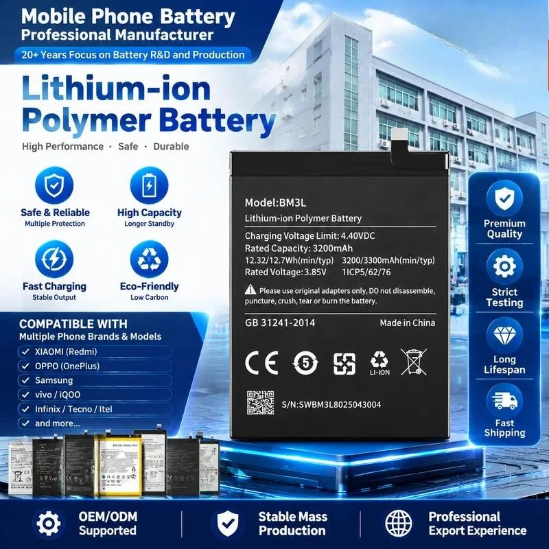 BM3L battery For Xiaomi Mi 9 Battery Replacement Large Capacity Fast Charging Mobile Phone Polymer Lithium Battery