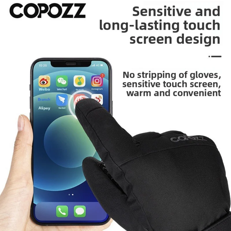 ถุงมือสกีสําหรับผู้ชายและผู้หญิง กระดานเดี่ยวและคู่ หน้าจอสัมผัส กันความเย็นและกันน้ํา ฤดูหนาวที่อบอุ่นและชั้นหนา