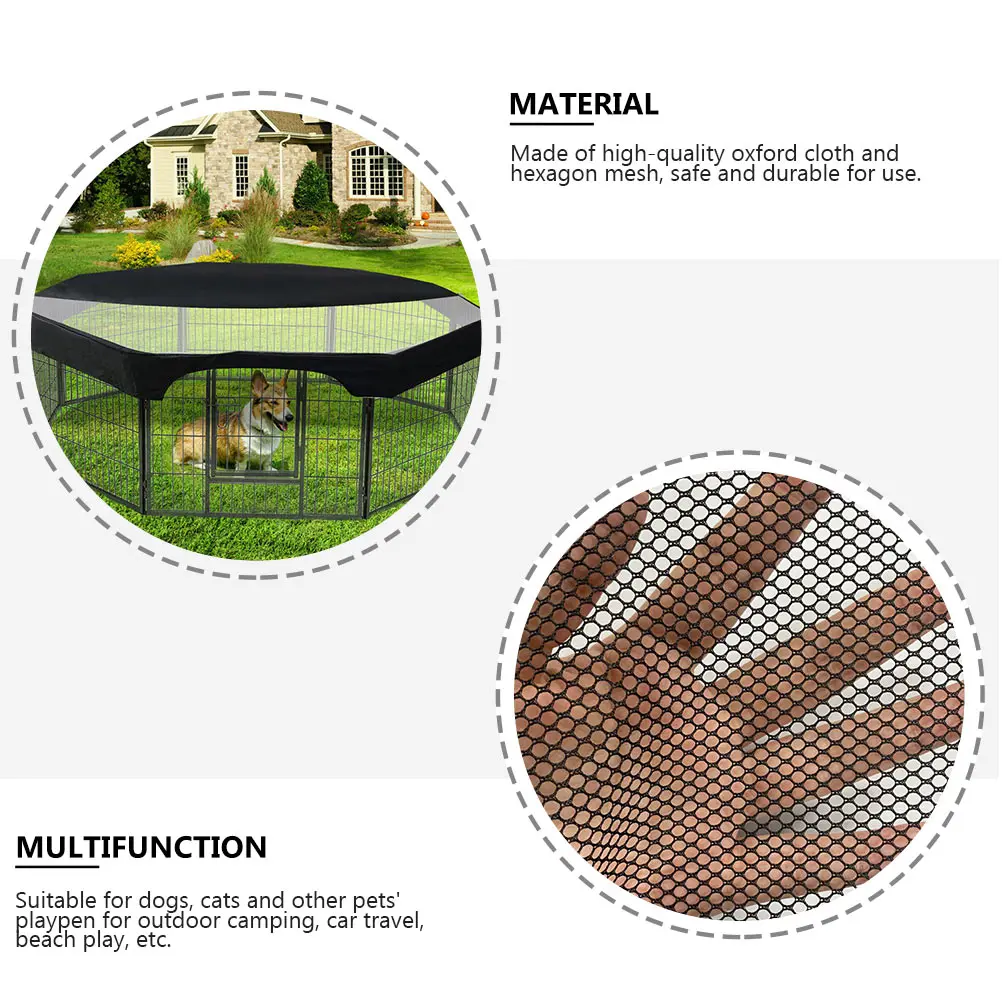 

Pet Fence Top Cover Sunshade for Pets Cage Covers Dog Crates Outdoor Hexagonal Net Playpen Kennel