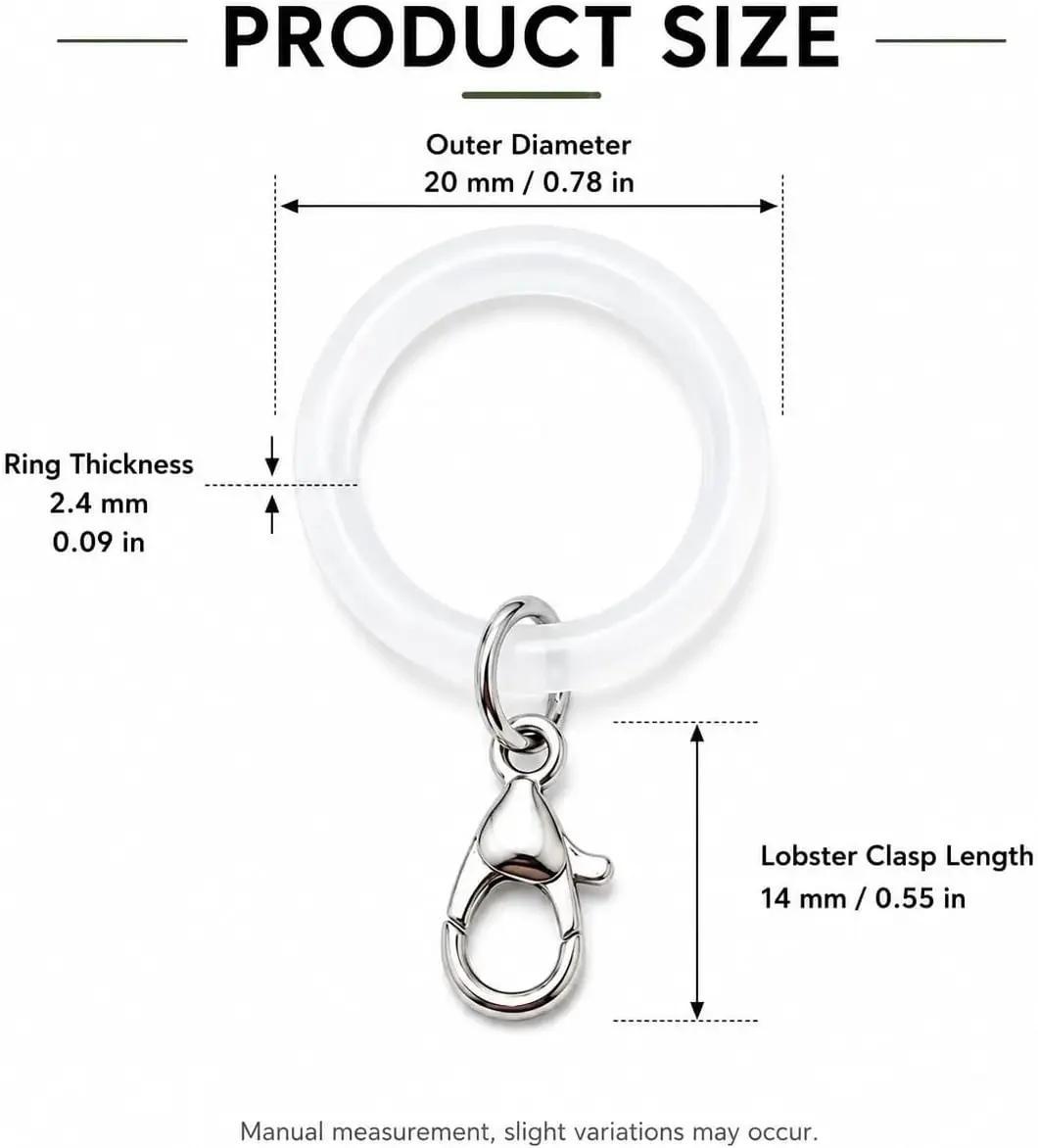 Transparenter O-förmiger Silikon-Schlüsselring, flexible Gummi-O-Ringe, Schlüsselanhänger-Verbinder, DIY-Schmuck, Taschenanhänger, kleines Zubehör – Detail 6