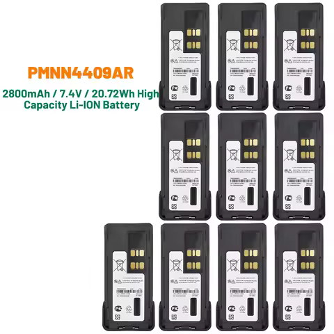 10PCS 2800mAh PMNN4409BR USB Rechargeable Battery for Motorola XIR P8668 P6600i GP328D XPR3300 XPR3500 APX 1000 DP4401 Radios