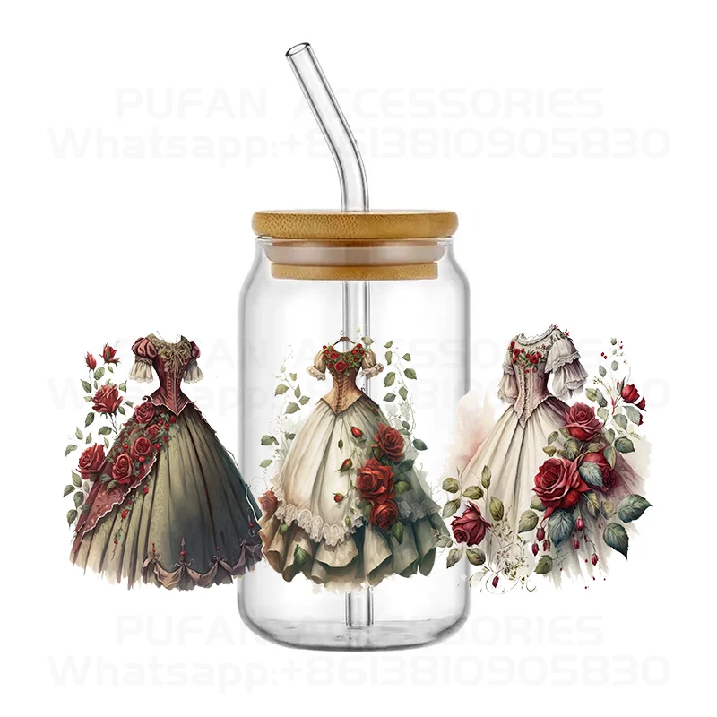 Retro Style Customized UV Stickers Waterproof Libby Decals UV DTF Cup Wraps Transfer For Mugs Cups