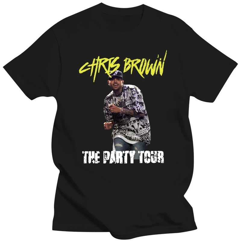 Limited Chris Brown The Party Tour Dates 2020 Mens Black T-Shirt Size S-5XLTees Men Hot Cheap streetwear  hip hop  men t shirt