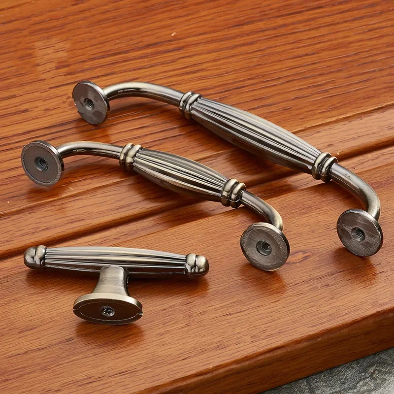 JD European Style Solid Zinc Alloy Cabinet Handles Modern Vintage Drawer Knobs Cupboard Wardrobe Door Handles Furniture Handles